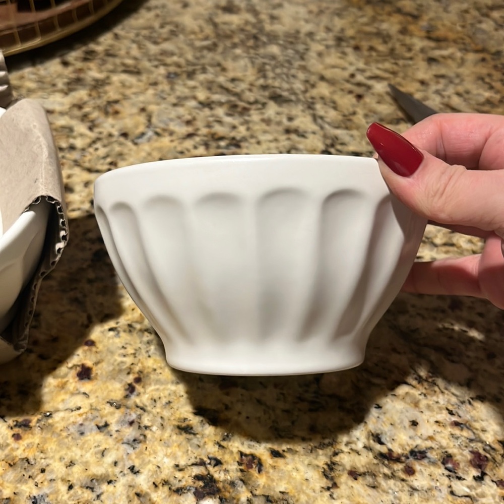 NWT Anthropologie “Amelia” matte latte bowls set of 4